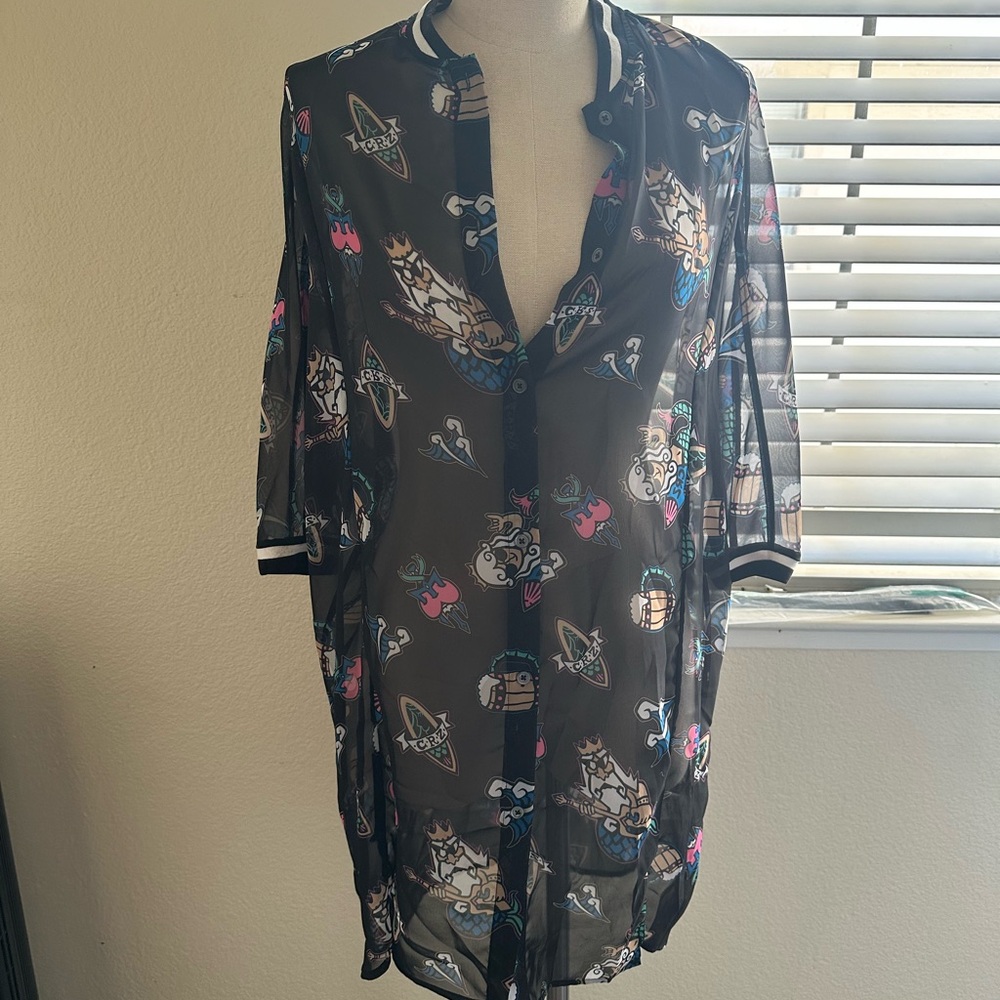 Sheer chiffon tunic